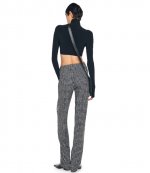Black Cropped Slim Fit Long Sleeve Turtle Top