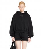 Black Essential Terry Hoodie With Puff Paint Logo