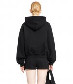 Black Essential Terry Hoodie With Puff Paint Logo