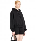 Black Essential Terry Hoodie With Puff Paint Logo