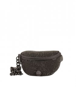 Black Rhinstones Small Party Belt Bag