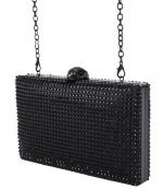Black Crystal Kensington Clutch Satin