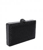 Black Crystal Kensington Clutch Satin