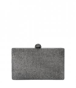 Silver Crystal Kensington Clutch Fabric