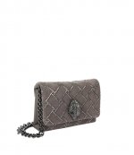 Mini Kensington Kurt Grey Rhinstones Suede Bag