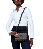 Mini Kensington Kurt Grey Rhinstones Suede Bag