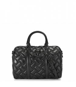 Kensington Black Boston DR Leather Satchel Bag
