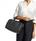 Kensington Black Boston DR Leather Satchel Bag
