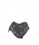 Micro Heart Crossbody DR Gunmetal synthetic
