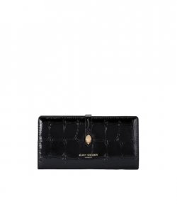 Kensington Black Soft Wallet Leather/ Croc Print