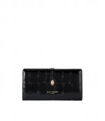 Kensington Black Soft Wallet Leather/ Croc Print