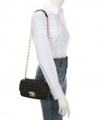 Tribeca Black SM Conv Chain Shldr Leather Handbag