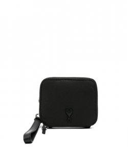 Black Nylom Ami De Coeur Zipped Wallet