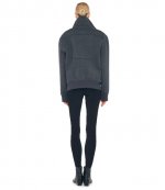 Dark Heather Grey Oversized Moto Jacket
