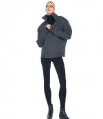 Dark Heather Grey Oversized Moto Jacket