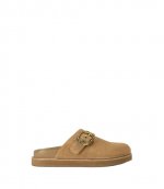 Mayfair Casual Tan Suede Flats Mules