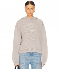 Washed Oyster Hoodie With Logo