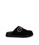 Mayfair Casual Black Suede Flats Mules