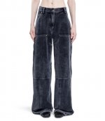 High Wasted Washed Slate Pant With Panel Detail