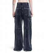 High Wasted Washed Slate Pant With Panel Detail