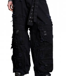 Distressed Black Cargo Pants