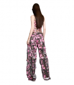 Distressed Cargo Pants Camo Pink