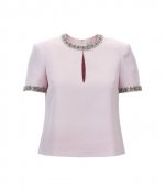 Pink Satin Empellished Top
