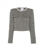 Black Herringbone Embellished Jacjet