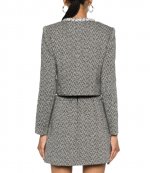 Black Herringbone Embellished Jacjet
