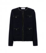 Navy Embellished Knit Cardigan