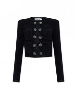 Black Textured Knit Jacket