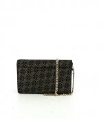 Jet Set Blk/Pale Gold MD Flap Chain Xbody