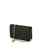 Jet Set Blk/Pale Gold MD Flap Chain Xbody