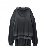 Oversized Unisex Triple Layer Washed Black Hoodie