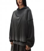 Oversized Unisex Triple Layer Washed Black Hoodie