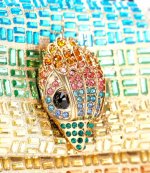 Mini Gold Kensington Multicolor Crystals Fabric