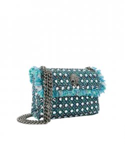 Tweed Mini Kensington Tourquese Crssbody Bag