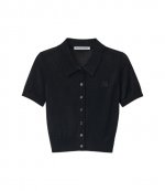 SS Polo Black Cardigan With Embroidered Logo