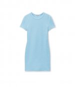 Crew Neck Short Sleeve Light Blue Dress
