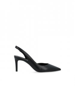Alina Flex Sling Pump Black Leather Sling Back