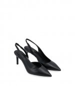 Alina Flex Sling Pump Black Leather Sling Back
