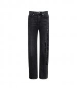 Grey Aged Ez Slouch Logo  Cut Out Embrodery Denim Pants