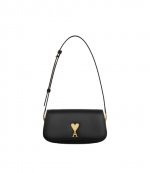 Black Leather Shoulder Baguette Bag Paris Paris Bag