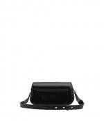 Black Leather Shoulder Baguette Bag Paris Paris Bag