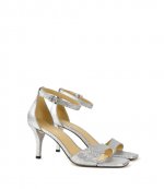 Jaida Heeled Silver Glitter Sandal