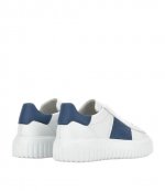 H-Light Blue Stripes Allaciato White Sneakers