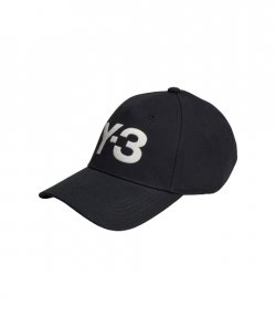 Y-3 White Logo Black Cap