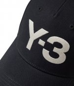 Y-3 White Logo Black Cap