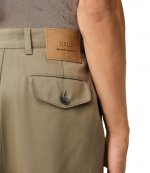 Khaki Cotton Carrot Oversized Trousers