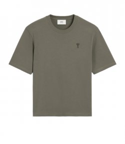 Taupe Cotton Tonal Ami De Coeur T-Shirt